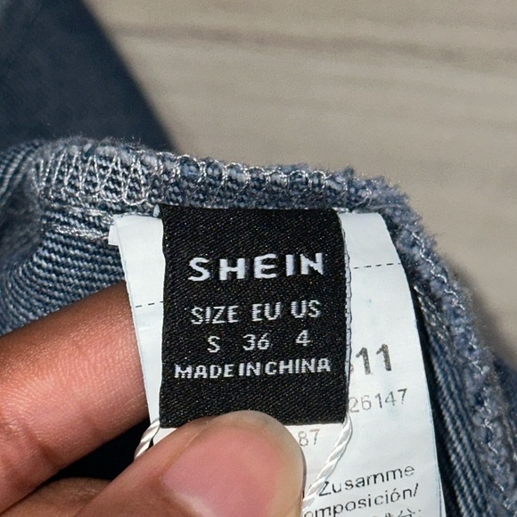 SHEIN MOD Dark Washed Zip Up Denim Top Size Small NWT - Picture 7 of 7